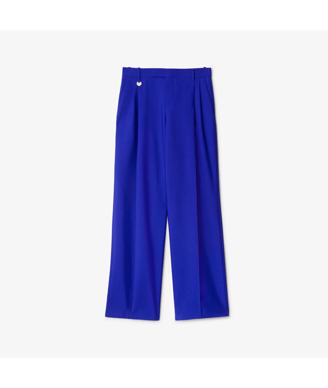 BURBERRY Синие шелковые прямые брюки, фото 7