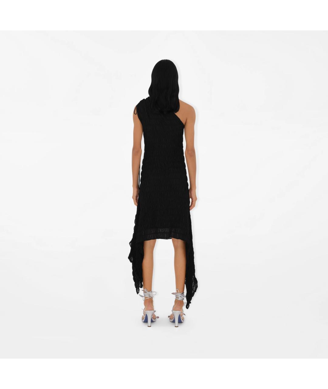 BURBERRY Черное вискозное платье, фото 4