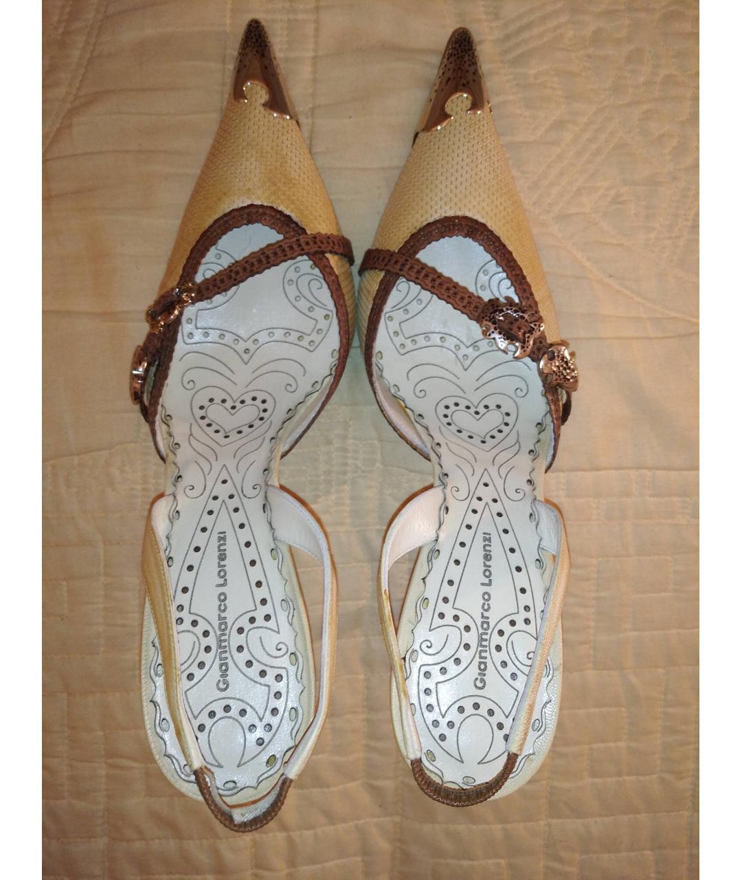 GIAN MARCO LORENZI Бежевые кожаные туфли, фото 5
