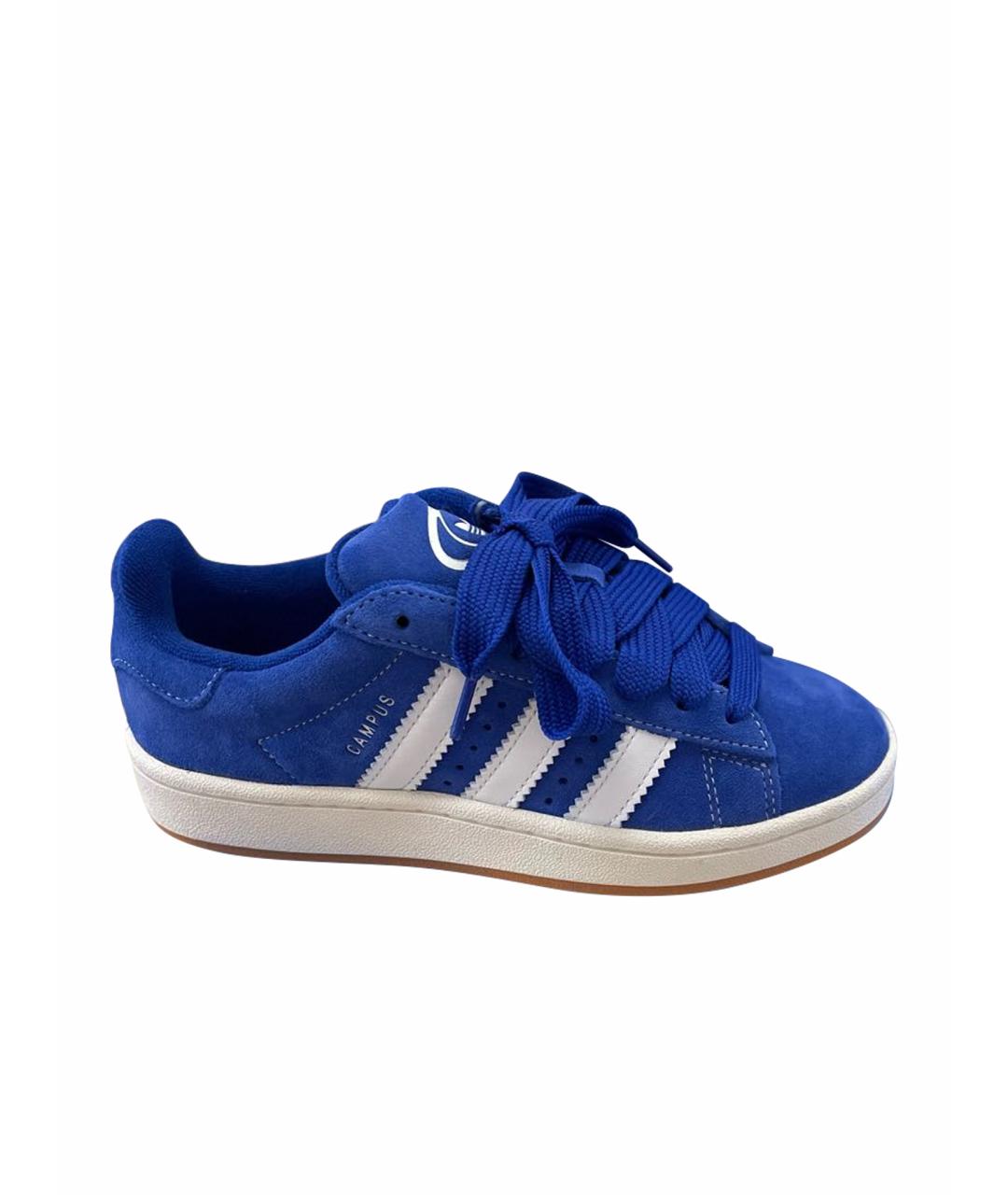 ADIDAS Синие замшевые кроссовки, фото 1