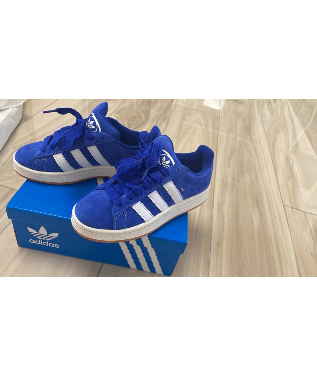 ADIDAS Синие замшевые кроссовки, фото 3