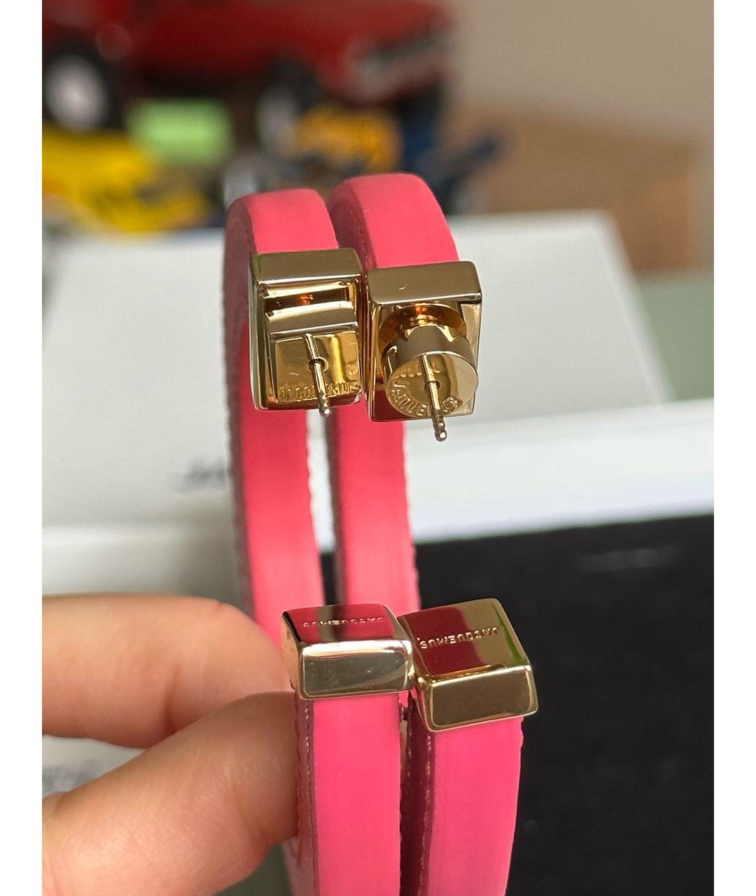 JACQUEMUS Розовые металлические серьги, фото 5
