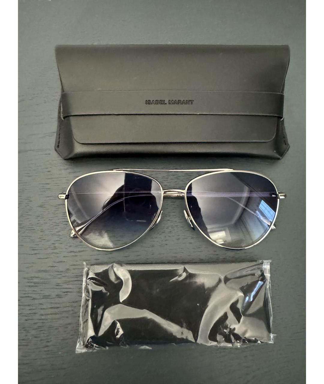 ISABEL MARANT Серебряные металлические солнцезащитные очки, фото 4