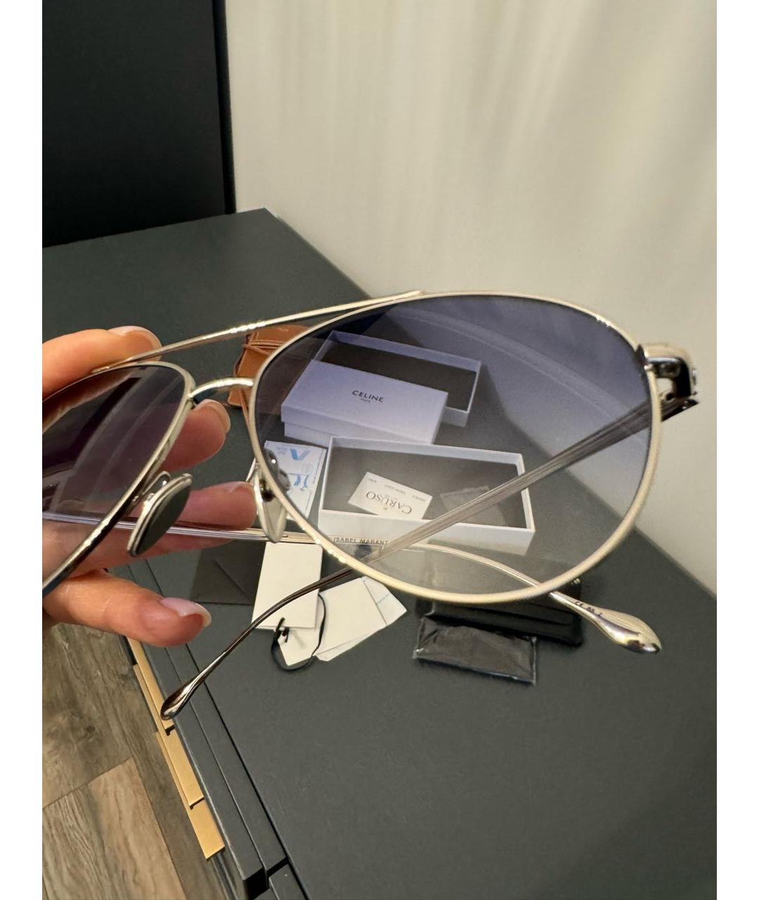 ISABEL MARANT Серебряные металлические солнцезащитные очки, фото 6