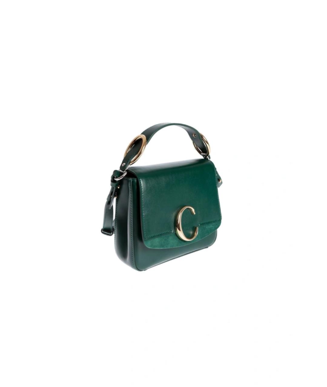 CHLOE Зеленая кожаная сумка с короткими ручками, фото 3