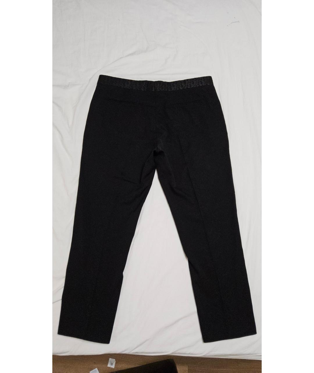 CHRISTIAN DIOR PRE-OWNED Черные хлопковые классические брюки, фото 2