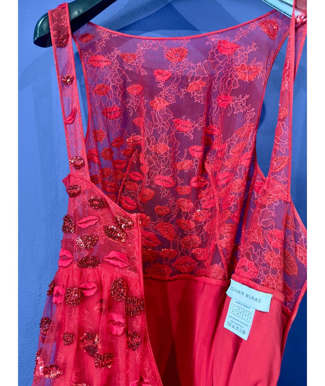 ZUHAIR MURAD Красное шелковое вечернее платье, фото 3