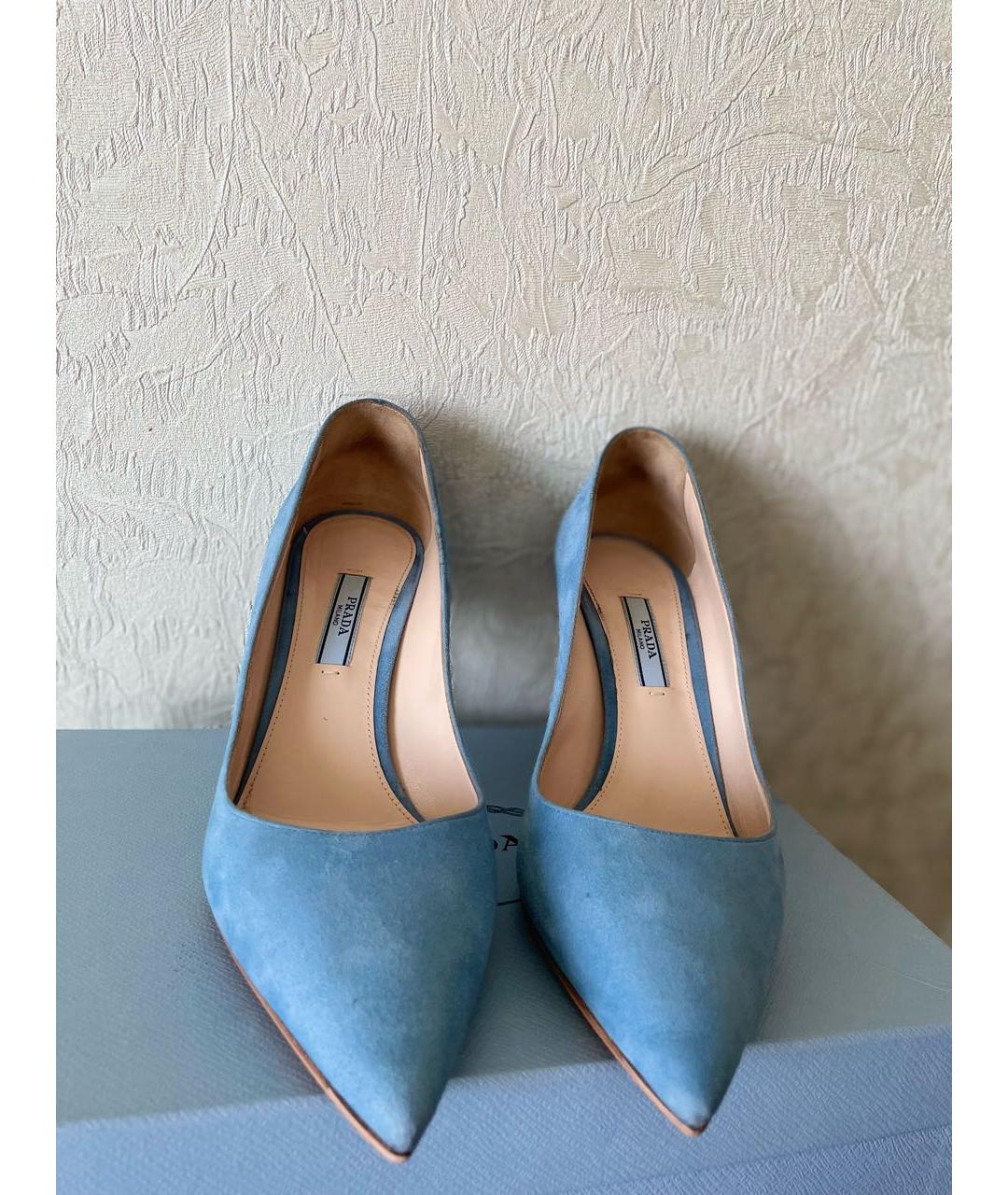PRADA Голубые замшевые туфли, фото 2