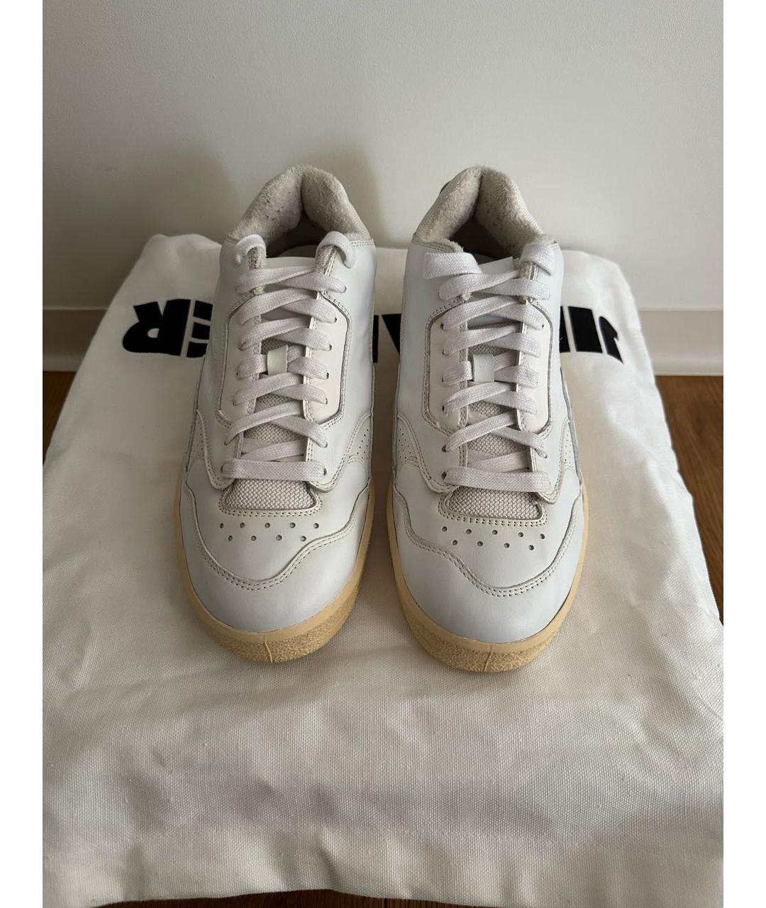 JIL SANDER Белые кроссовки из лакированной кожи, фото 6