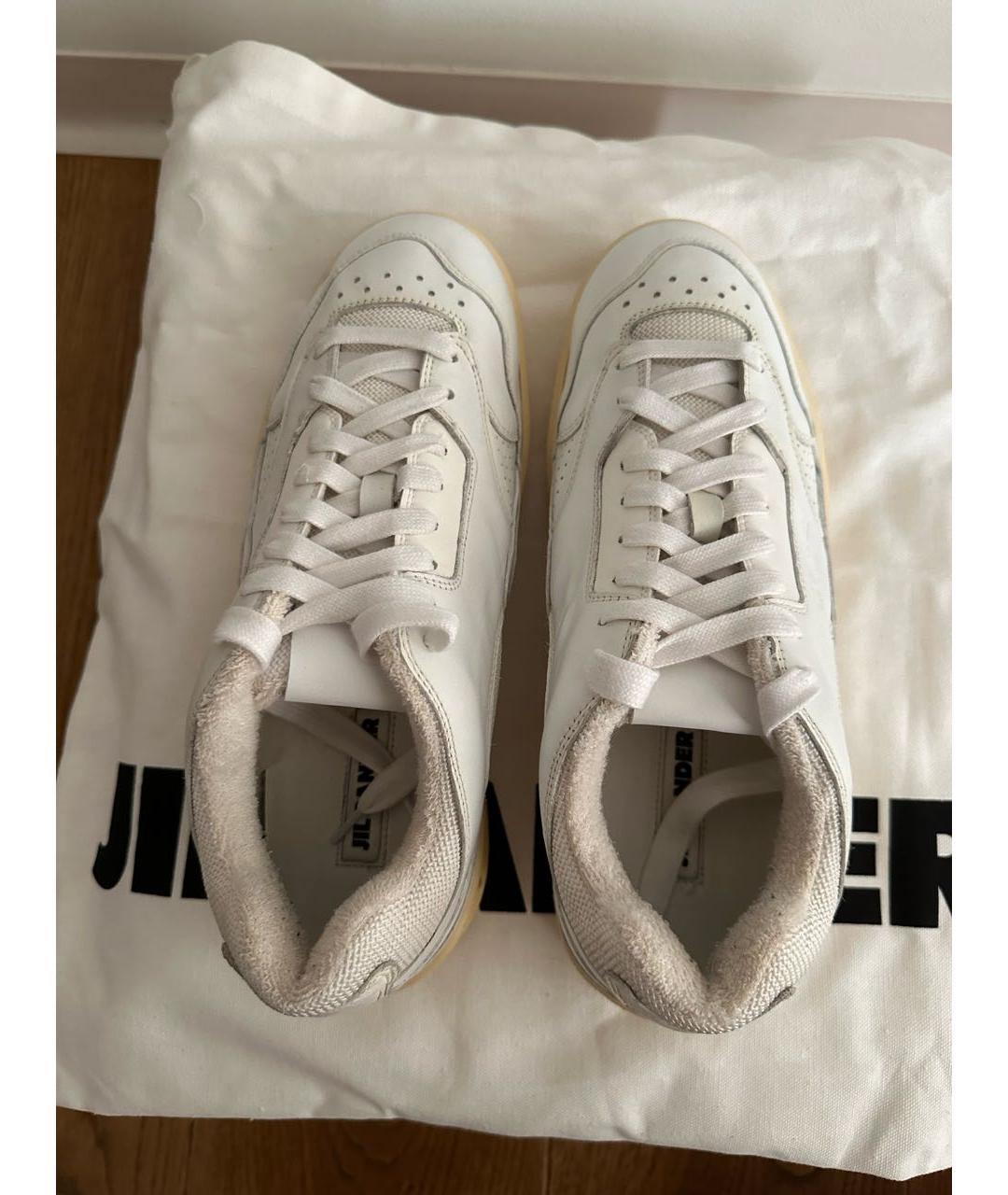 JIL SANDER Белые кроссовки из лакированной кожи, фото 5