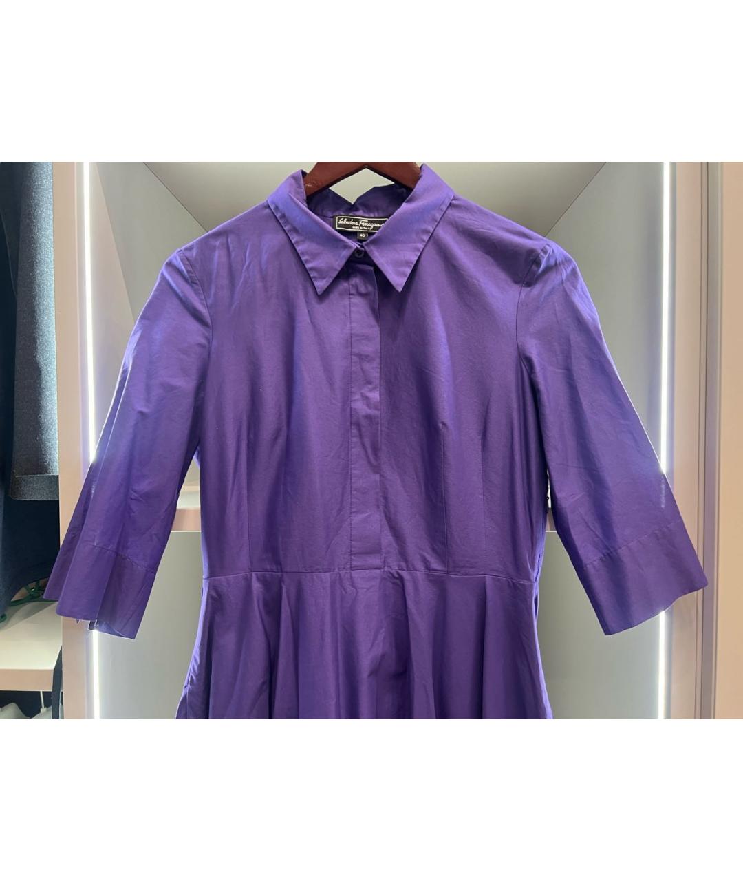 SALVATORE FERRAGAMO Фиолетовое повседневное платье, фото 4