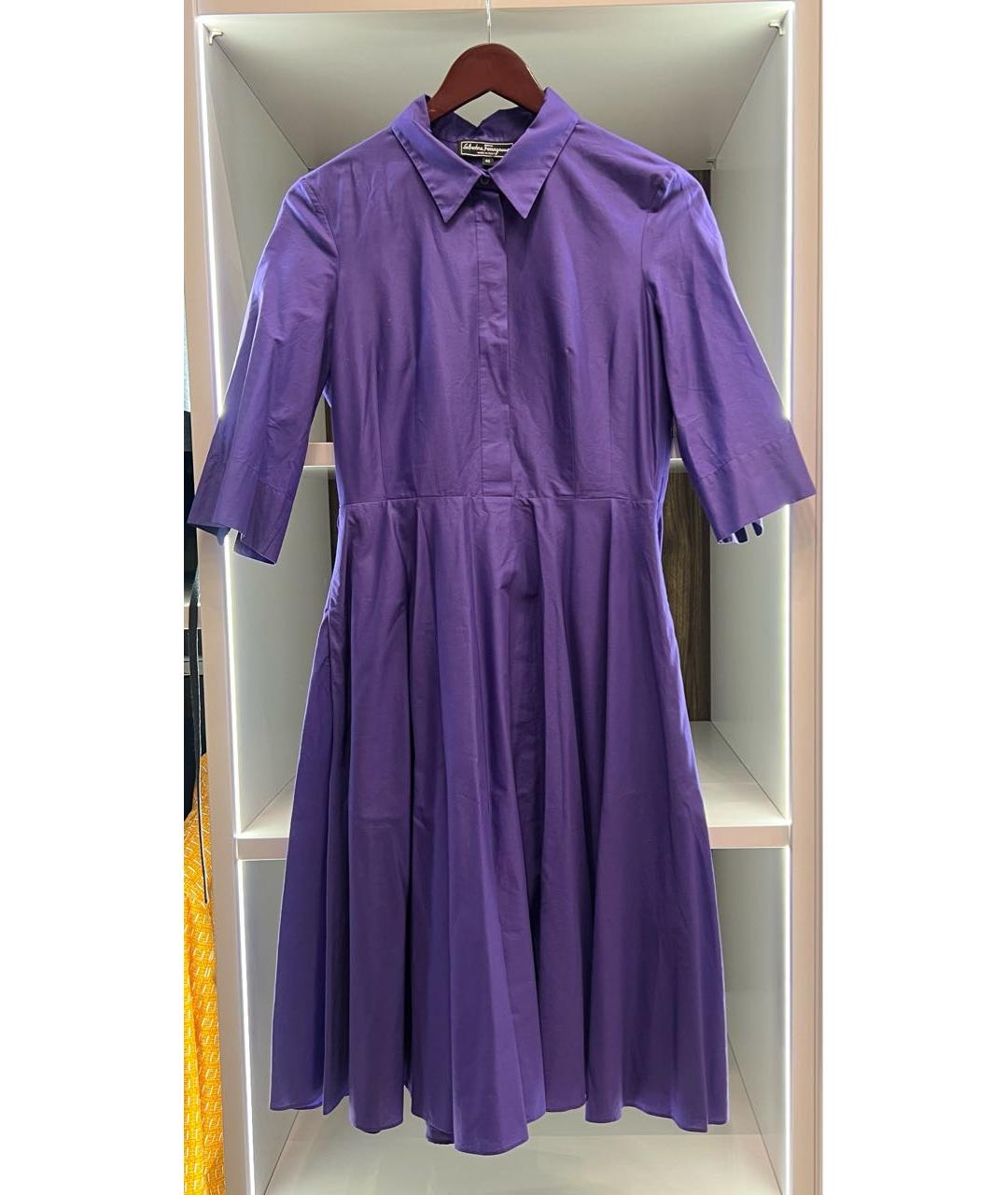 SALVATORE FERRAGAMO Фиолетовое повседневное платье, фото 6