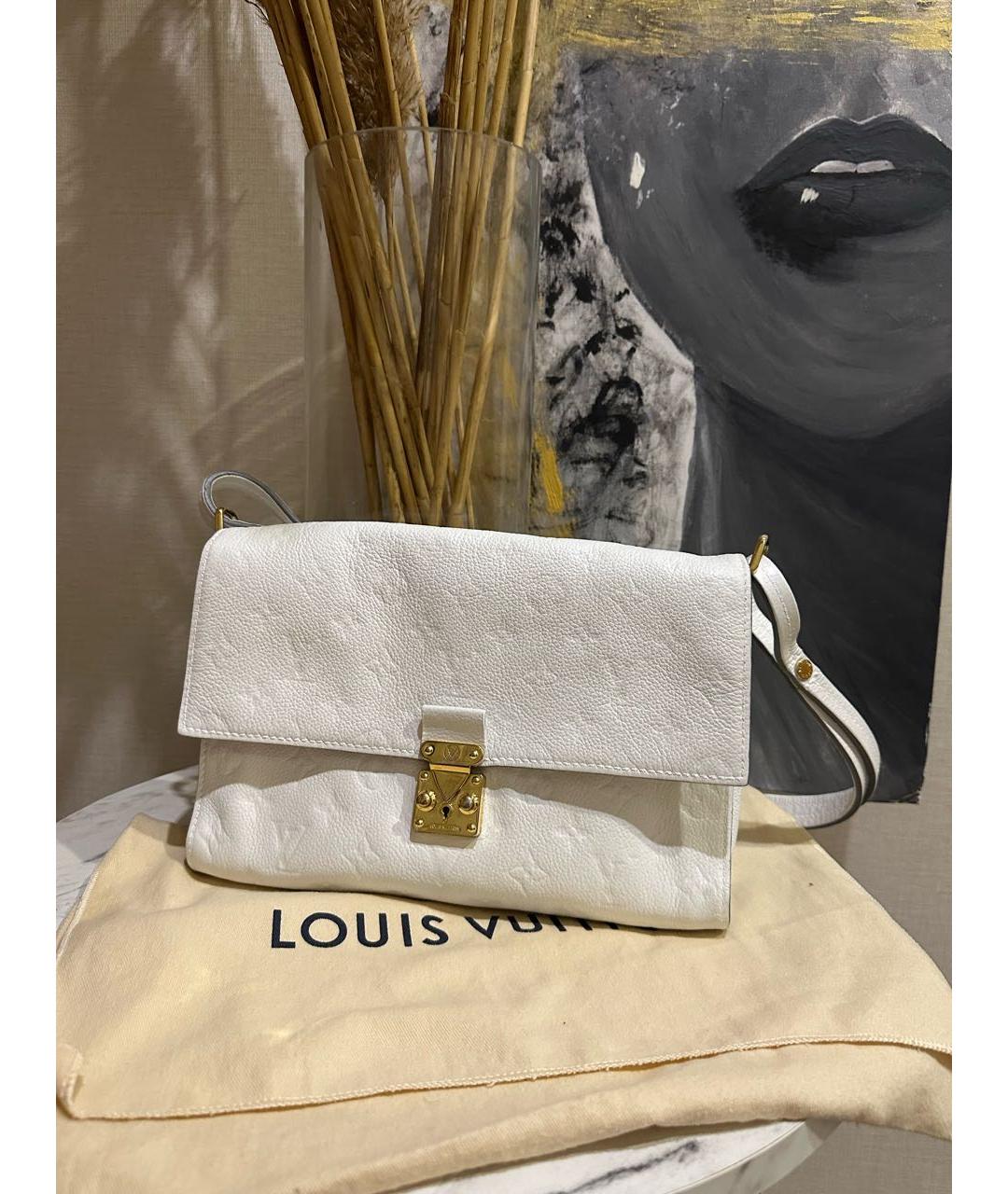 LOUIS VUITTON Белая кожаная сумка через плечо, фото 3