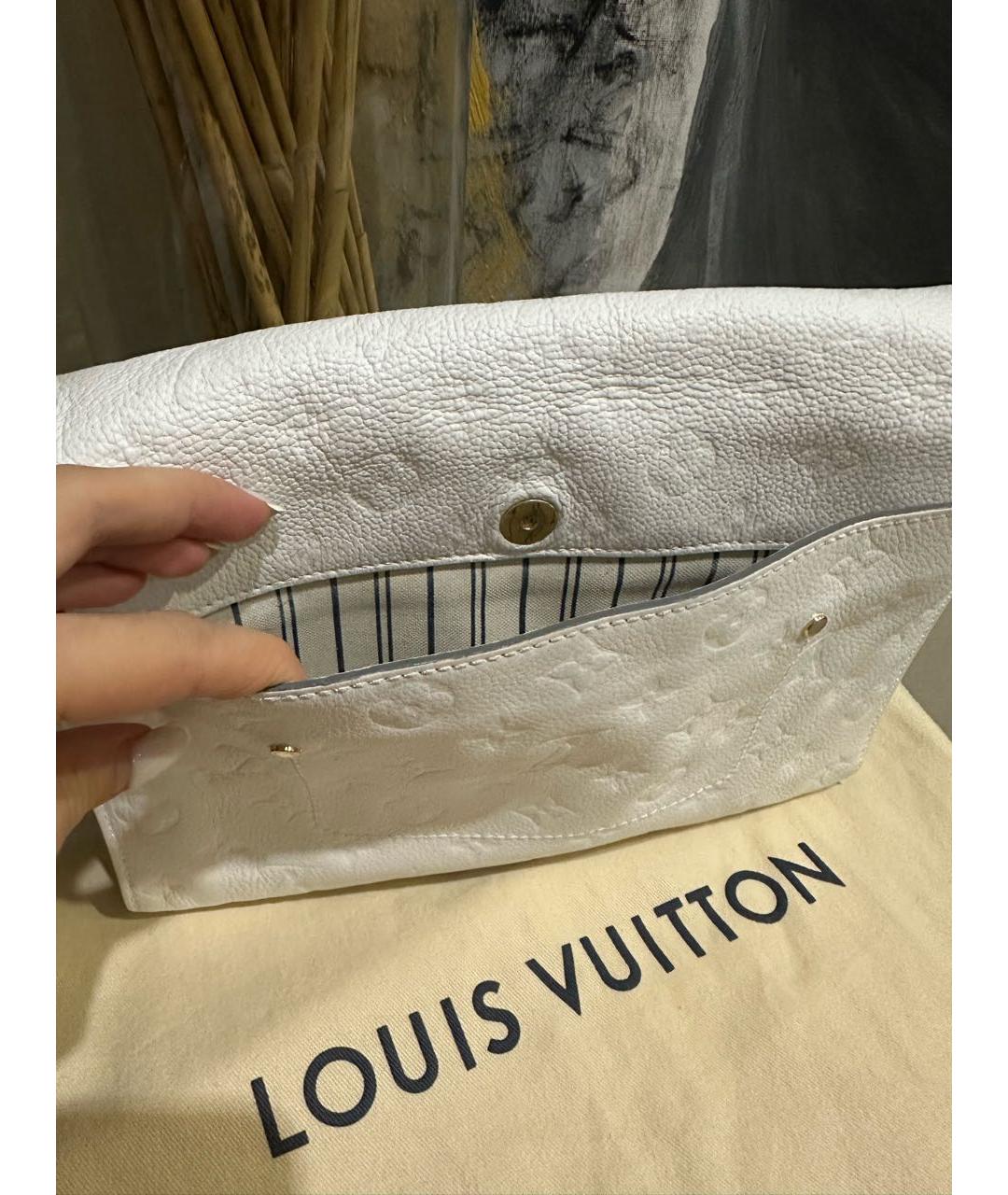 LOUIS VUITTON Белая кожаная сумка через плечо, фото 6