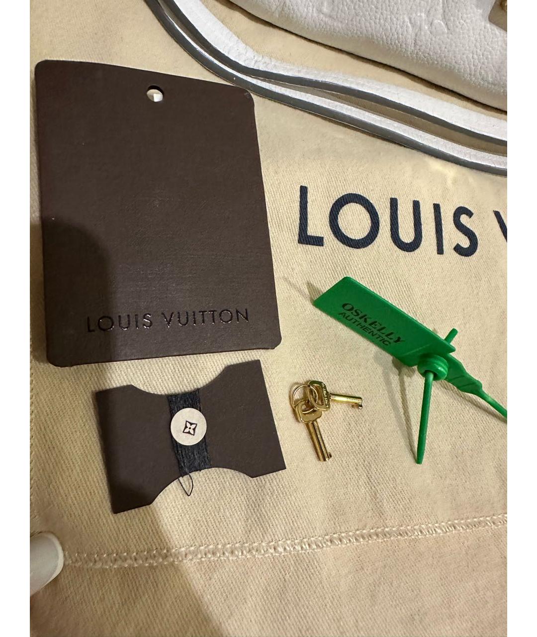 LOUIS VUITTON Белая кожаная сумка через плечо, фото 5