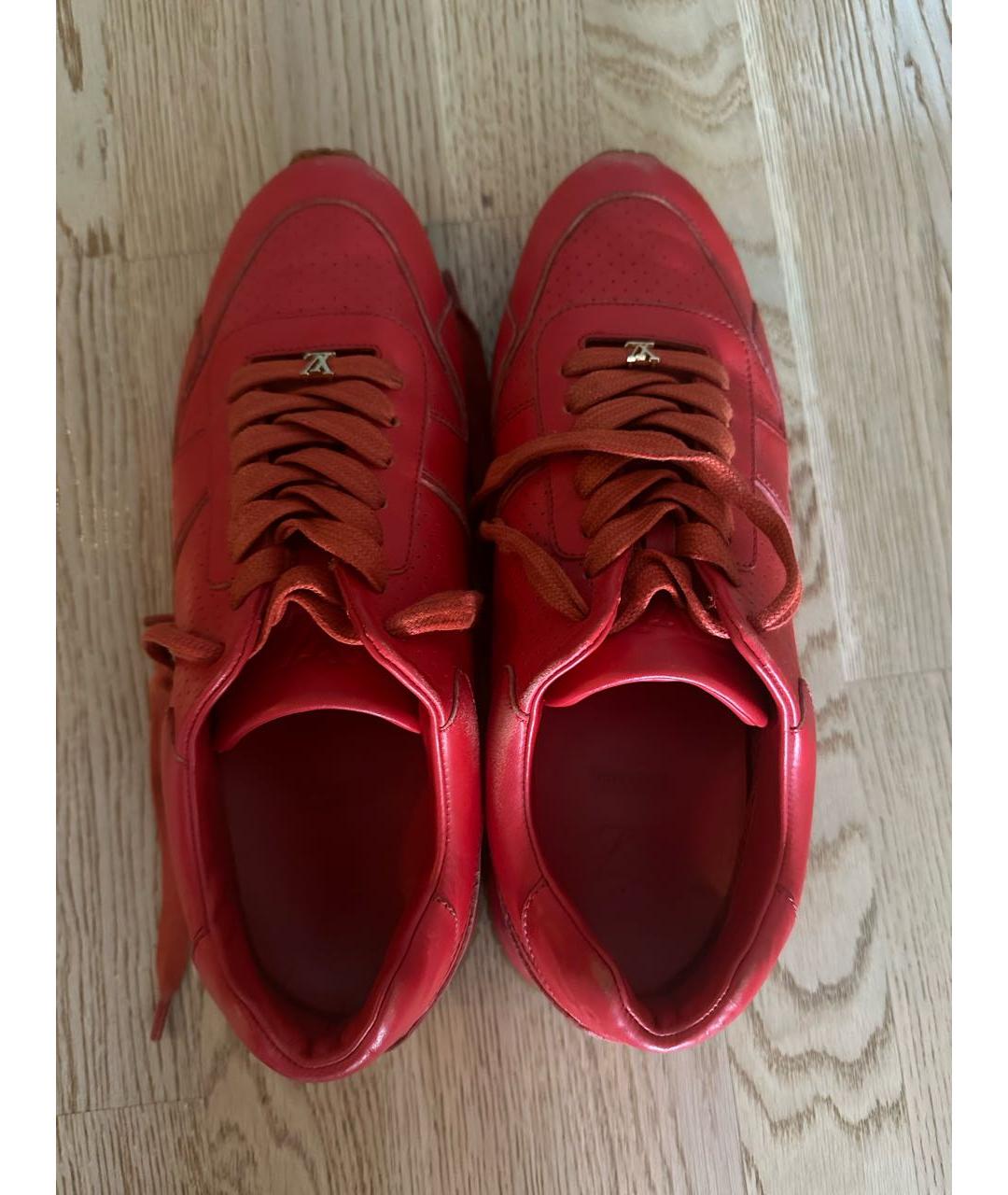 LOUIS VUITTON PRE-OWNED Красные кожаные низкие кроссовки / кеды, фото 3