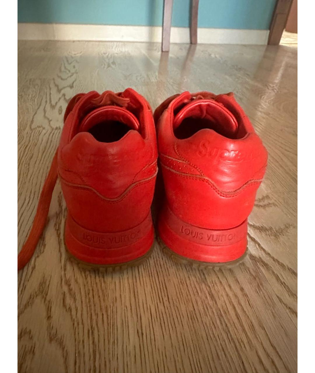 LOUIS VUITTON PRE-OWNED Красные кожаные низкие кроссовки / кеды, фото 4