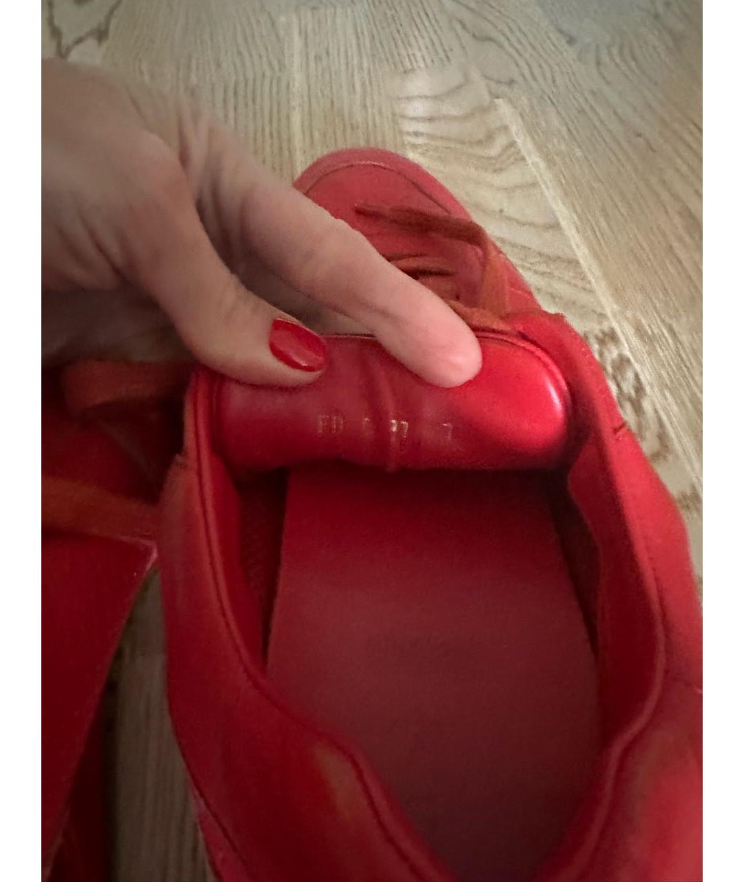 LOUIS VUITTON PRE-OWNED Красные кожаные низкие кроссовки / кеды, фото 5