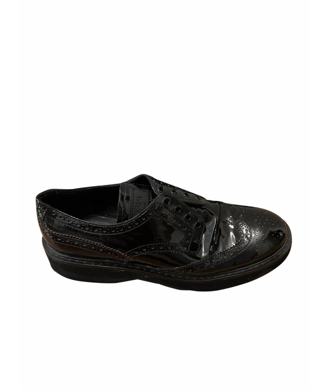 PRADA Черные ботинки из лакированной кожи, фото 1