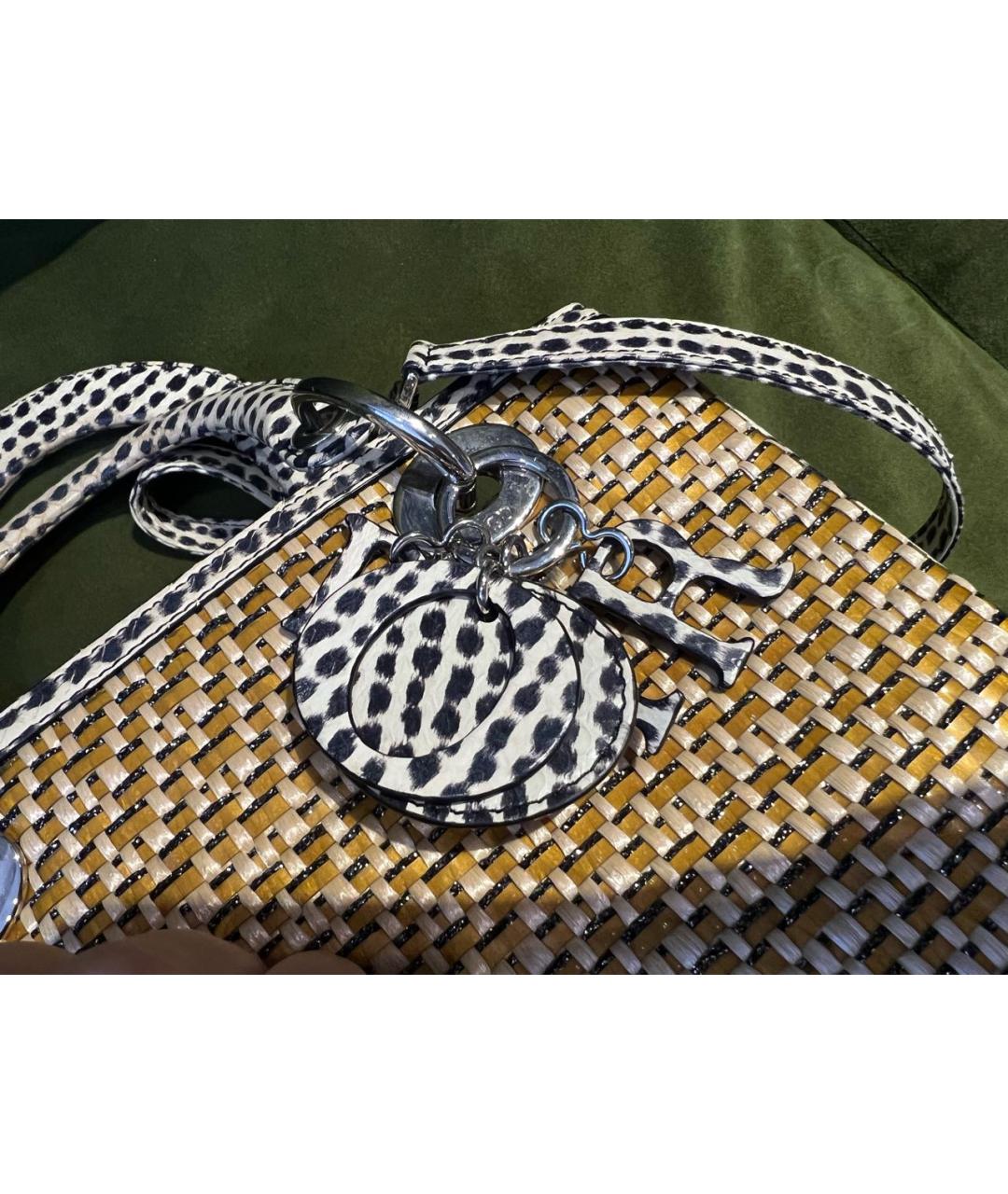 CHRISTIAN DIOR PRE-OWNED Бежевая сумка с короткими ручками из экзотической кожи, фото 3