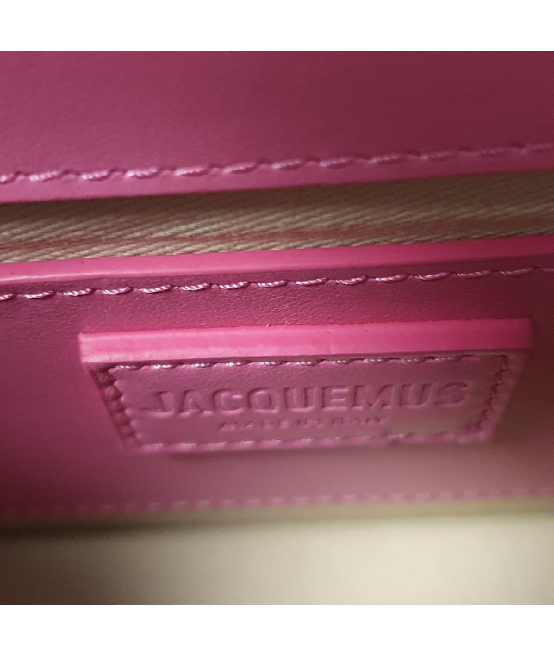 JACQUEMUS Розовая кожаная сумка через плечо, фото 4