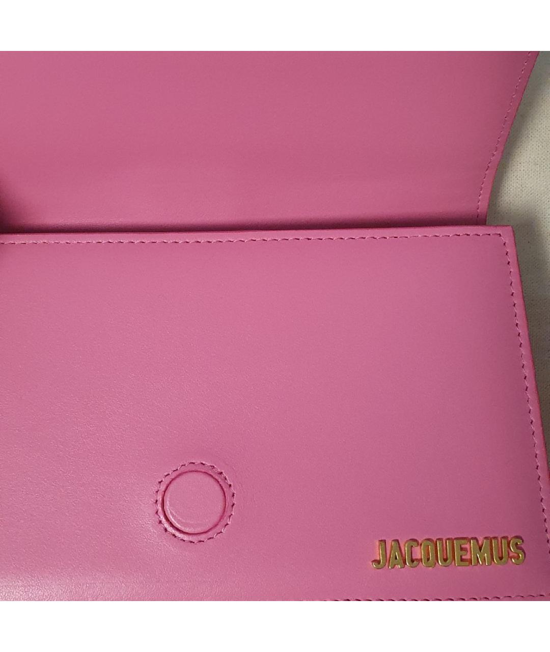 JACQUEMUS Розовая кожаная сумка через плечо, фото 5