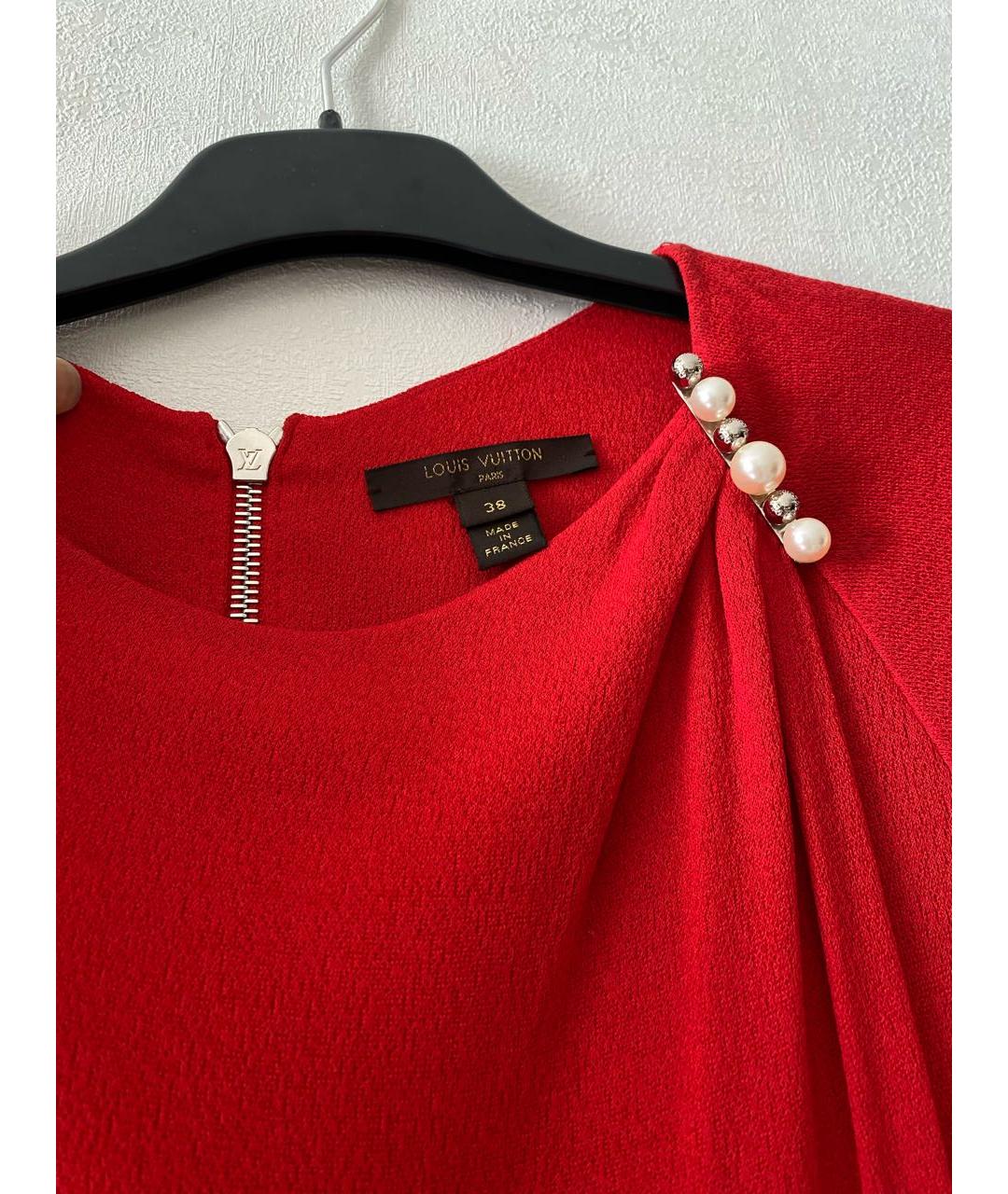 LOUIS VUITTON PRE-OWNED Красное шелковое коктейльное платье, фото 5
