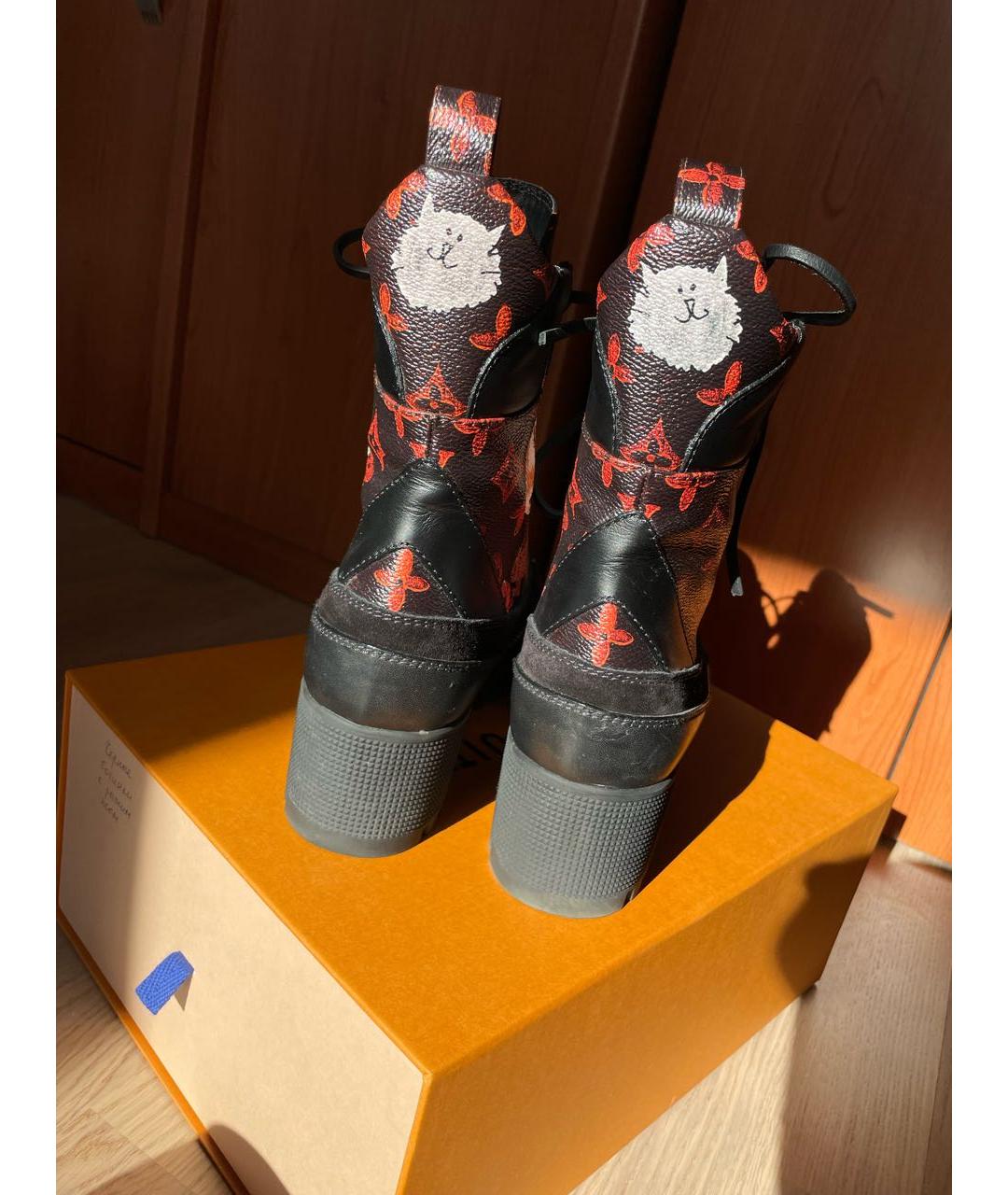 LOUIS VUITTON PRE-OWNED Черные кожаные ботинки, фото 5
