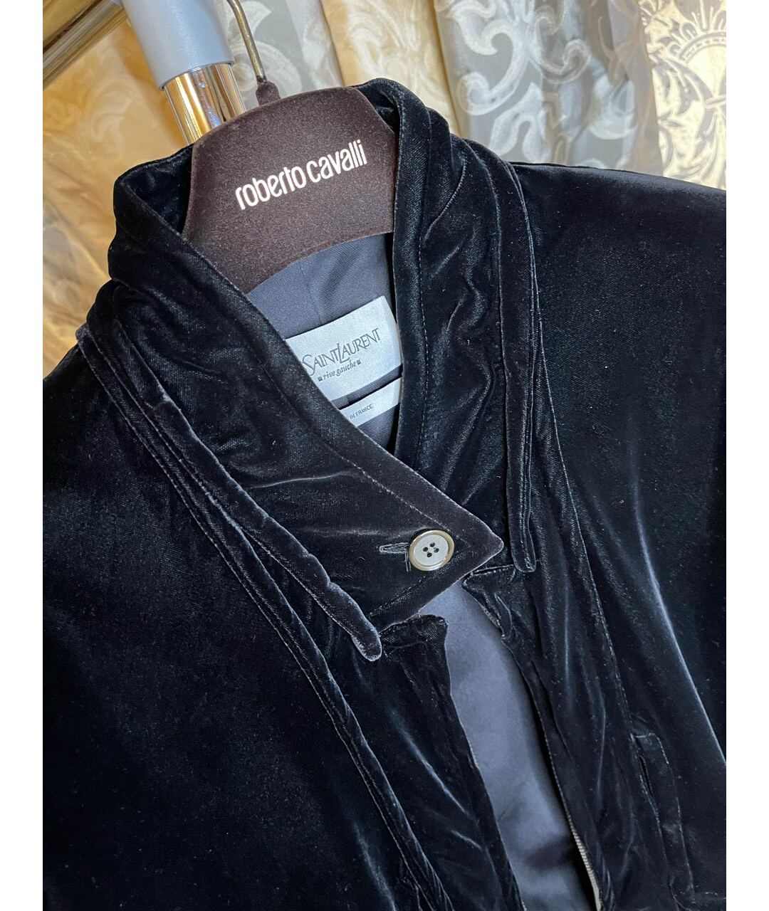 SAINT LAURENT Черная бархатная куртка, фото 8