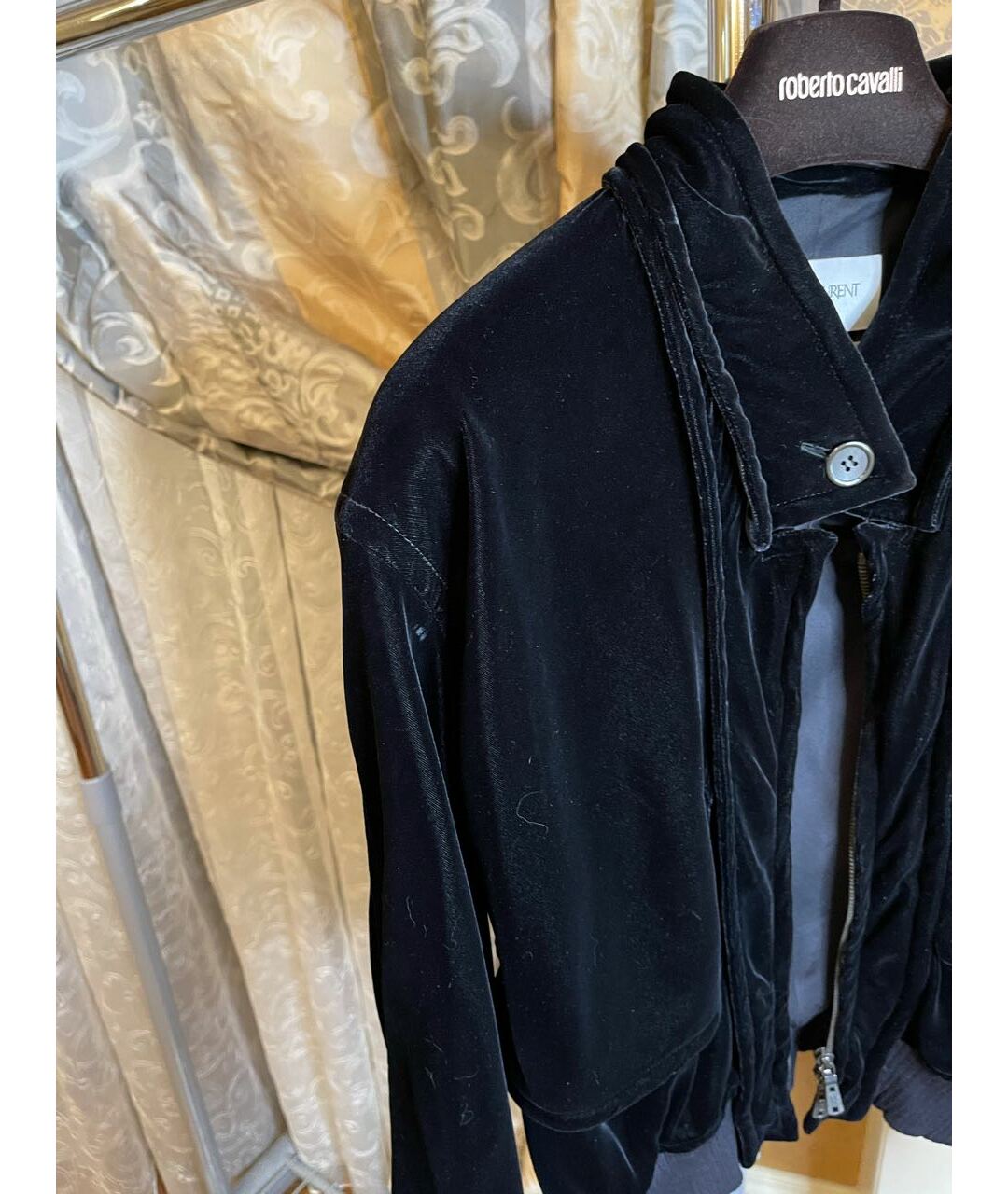 SAINT LAURENT Черная бархатная куртка, фото 3
