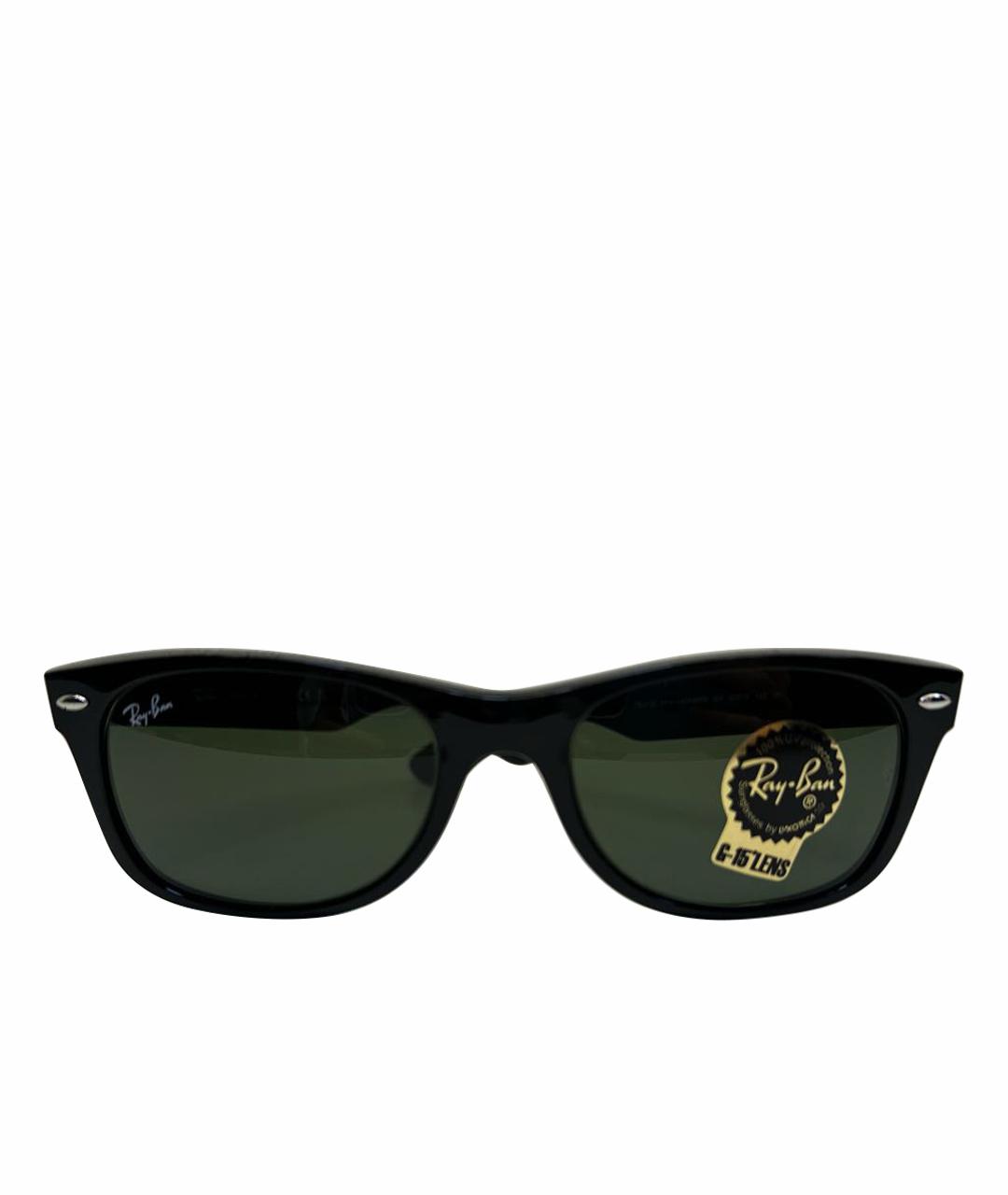 RAY BAN Черные пластиковые солнцезащитные очки, фото 1