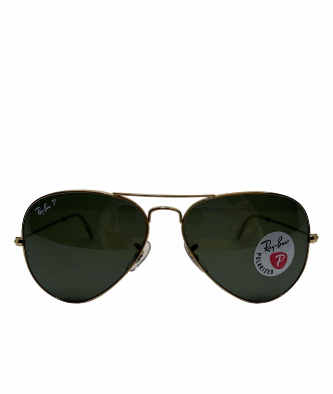 RAY BAN Зеленые металлические солнцезащитные очки, фото 1