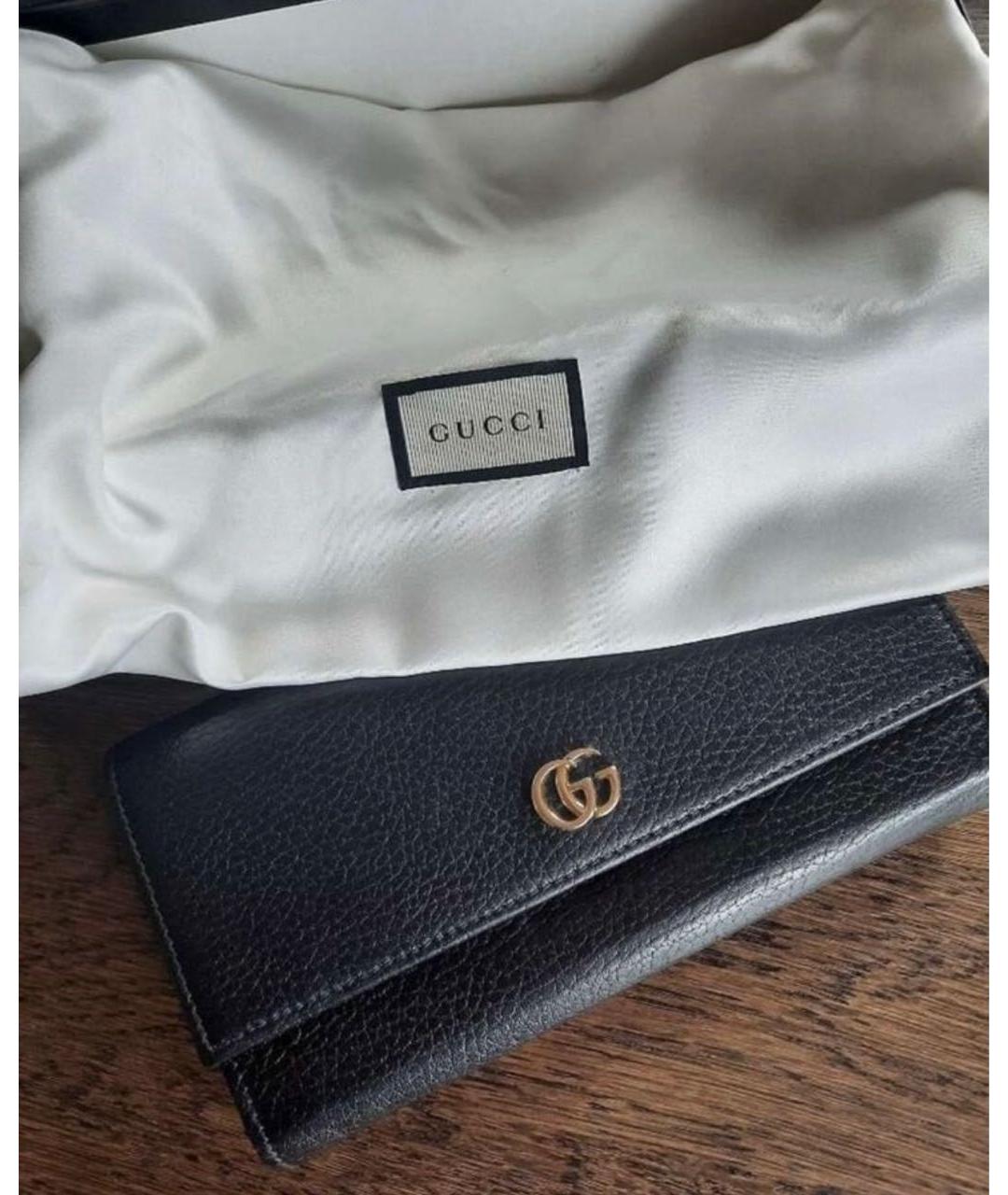 GUCCI Черный кожаный кошелек, фото 2