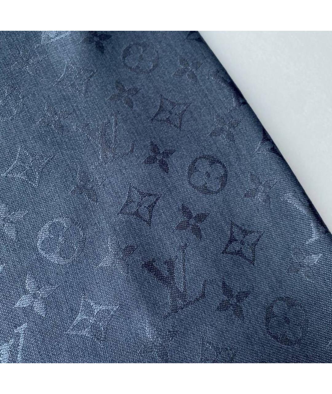 LOUIS VUITTON PRE-OWNED Темно-синий шелковый платок, фото 4