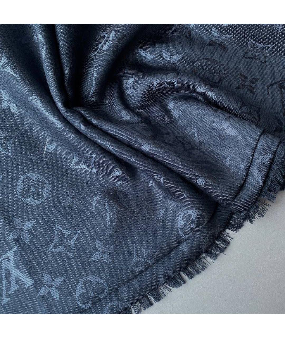 LOUIS VUITTON PRE-OWNED Темно-синий шелковый платок, фото 2