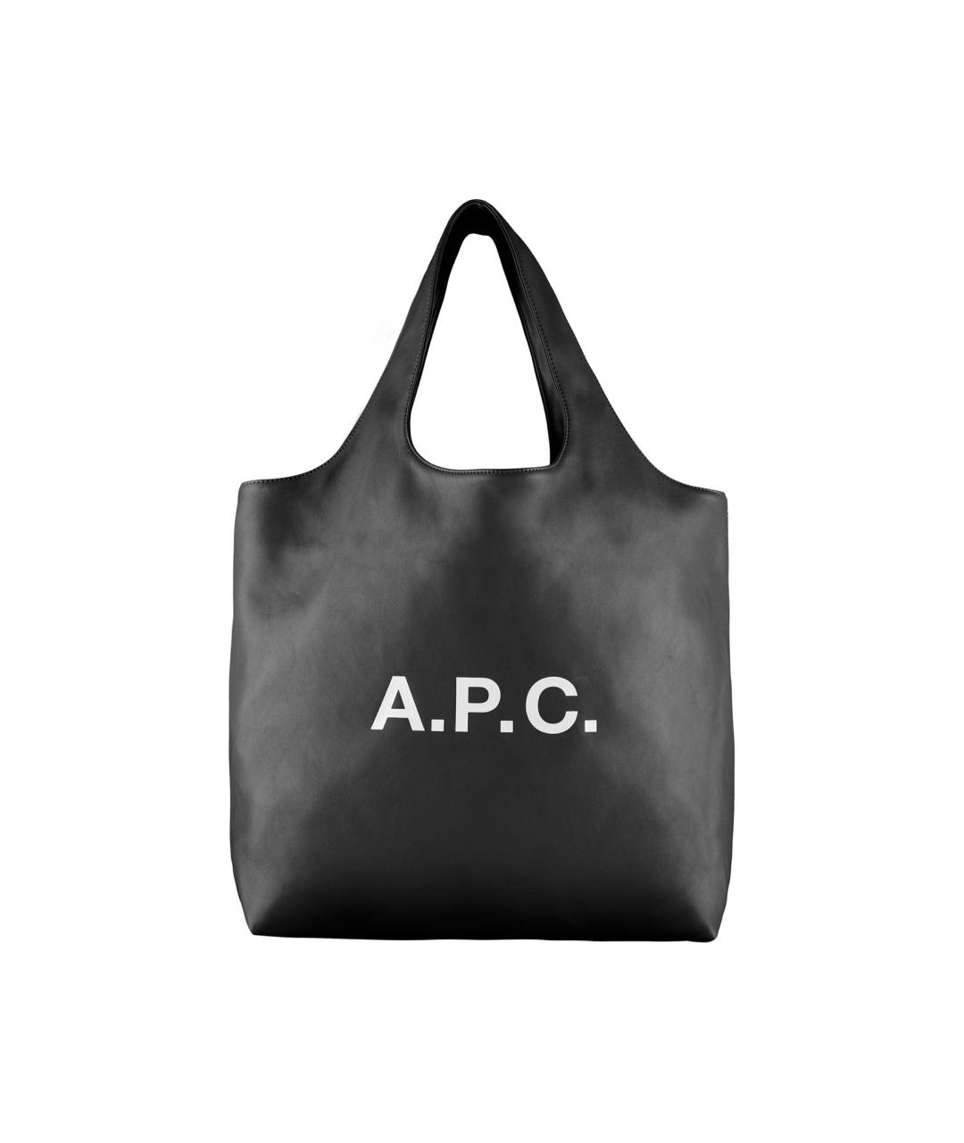 A.P.C. Черная кожаная пляжная сумка, фото 1
