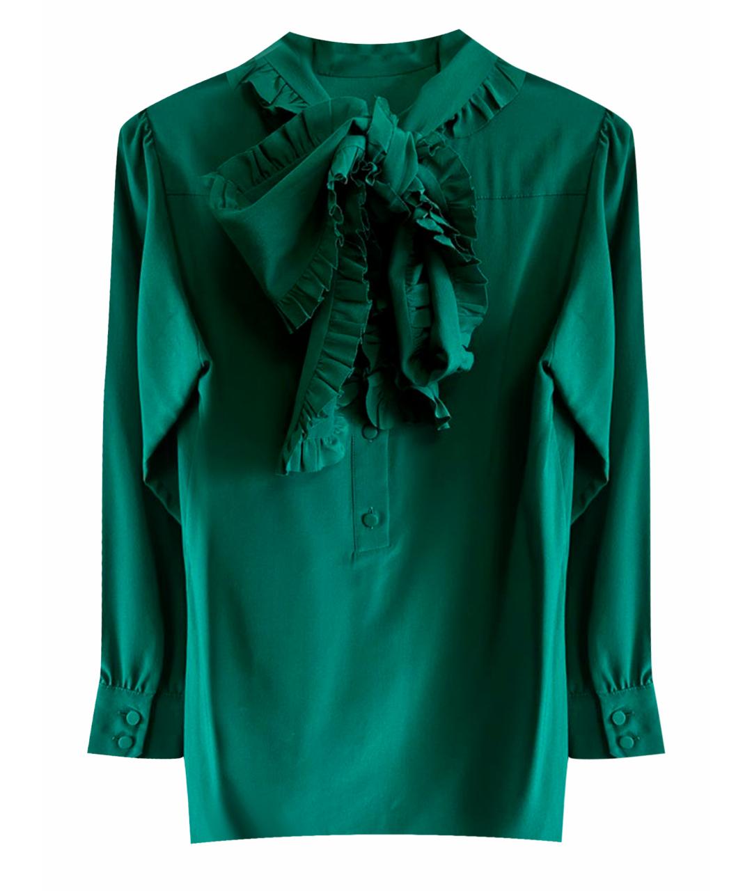 GUCCI Зеленая шелковая блузы, фото 1