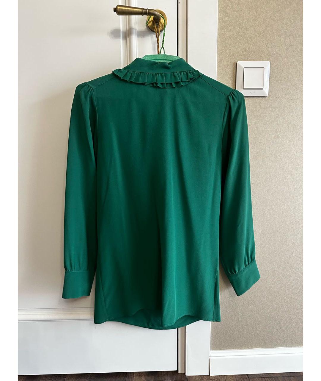 GUCCI Зеленая шелковая блузы, фото 2