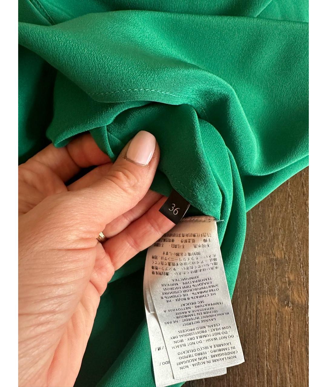 GUCCI Зеленая шелковая блузы, фото 7