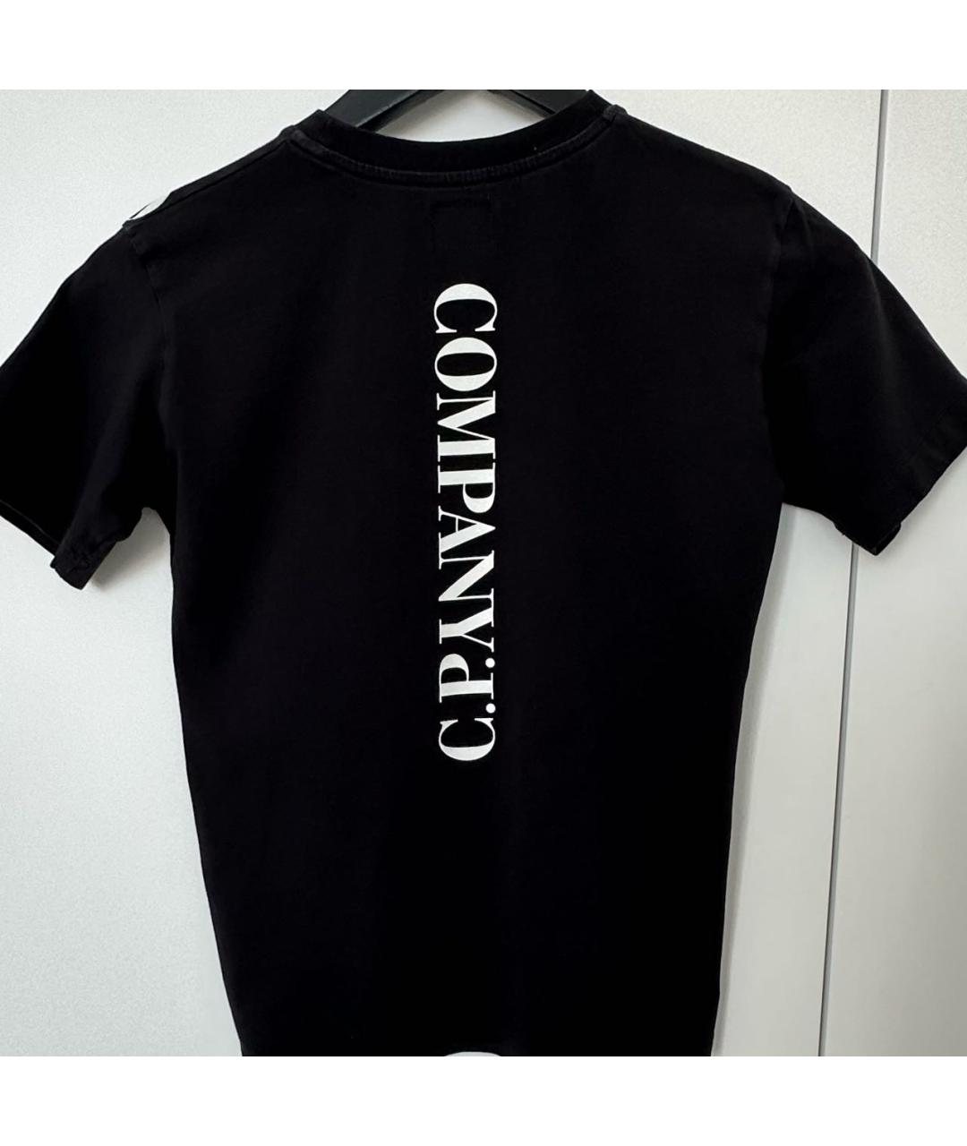 CP COMPANY KIDS Черная хлопковая детская футболка, фото 2