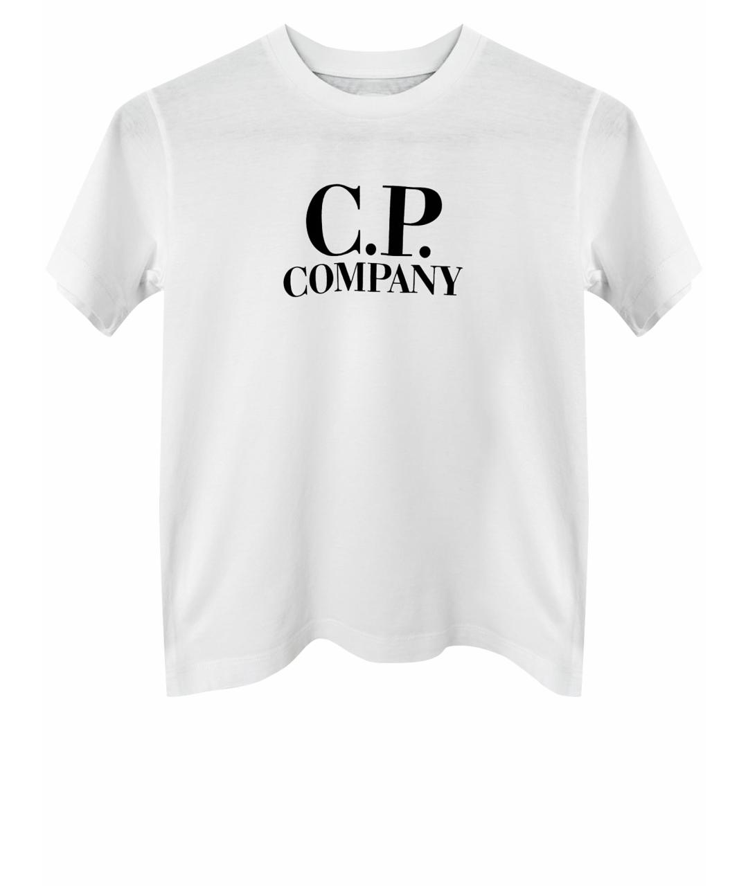 CP COMPANY KIDS Белая хлопковая детская футболка, фото 1