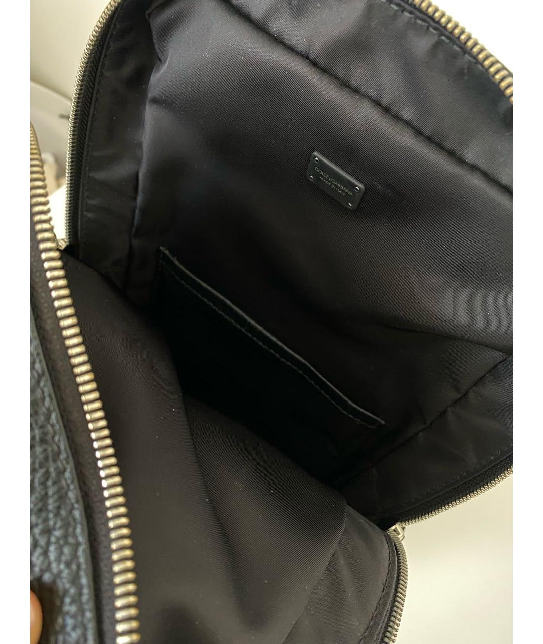 DOLCE&GABBANA Черный кожаный рюкзак, фото 5