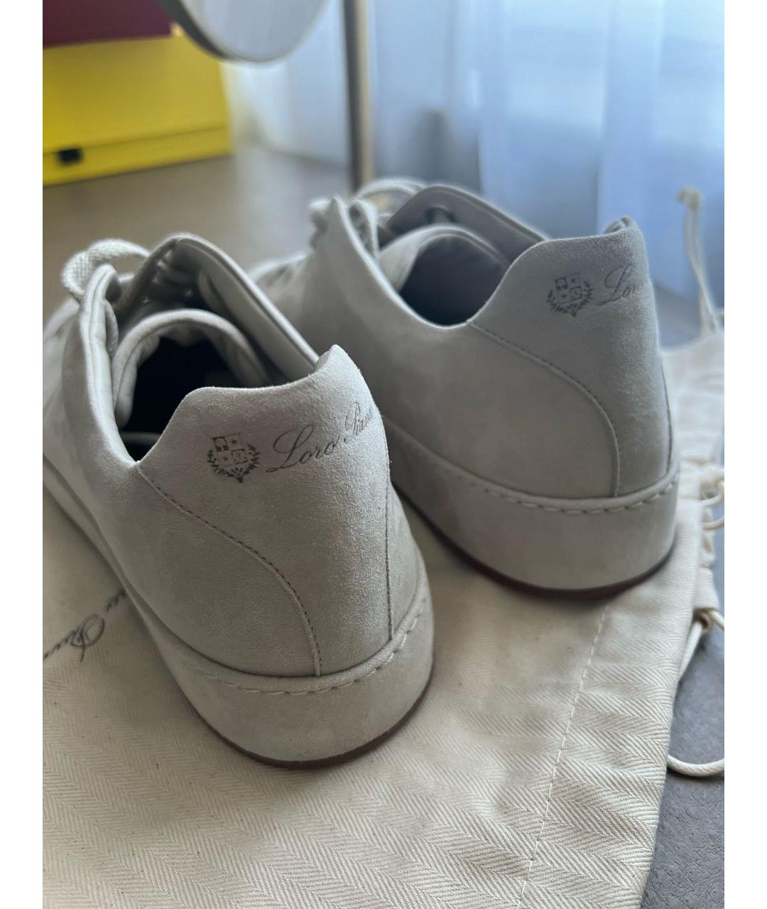 LORO PIANA Серые замшевые кеды, фото 4