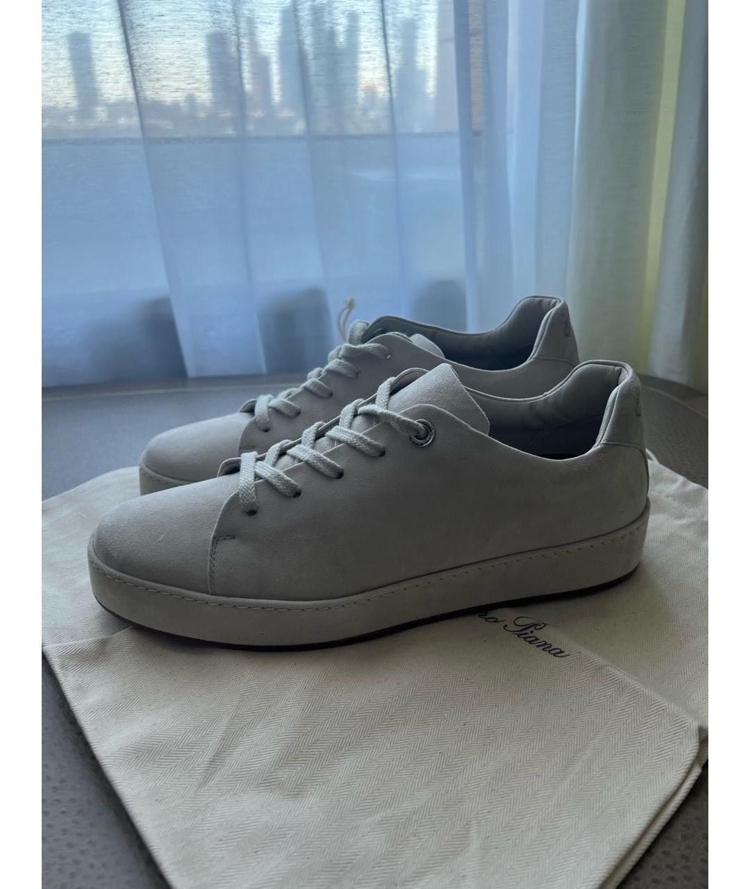 LORO PIANA Серые замшевые кеды, фото 6