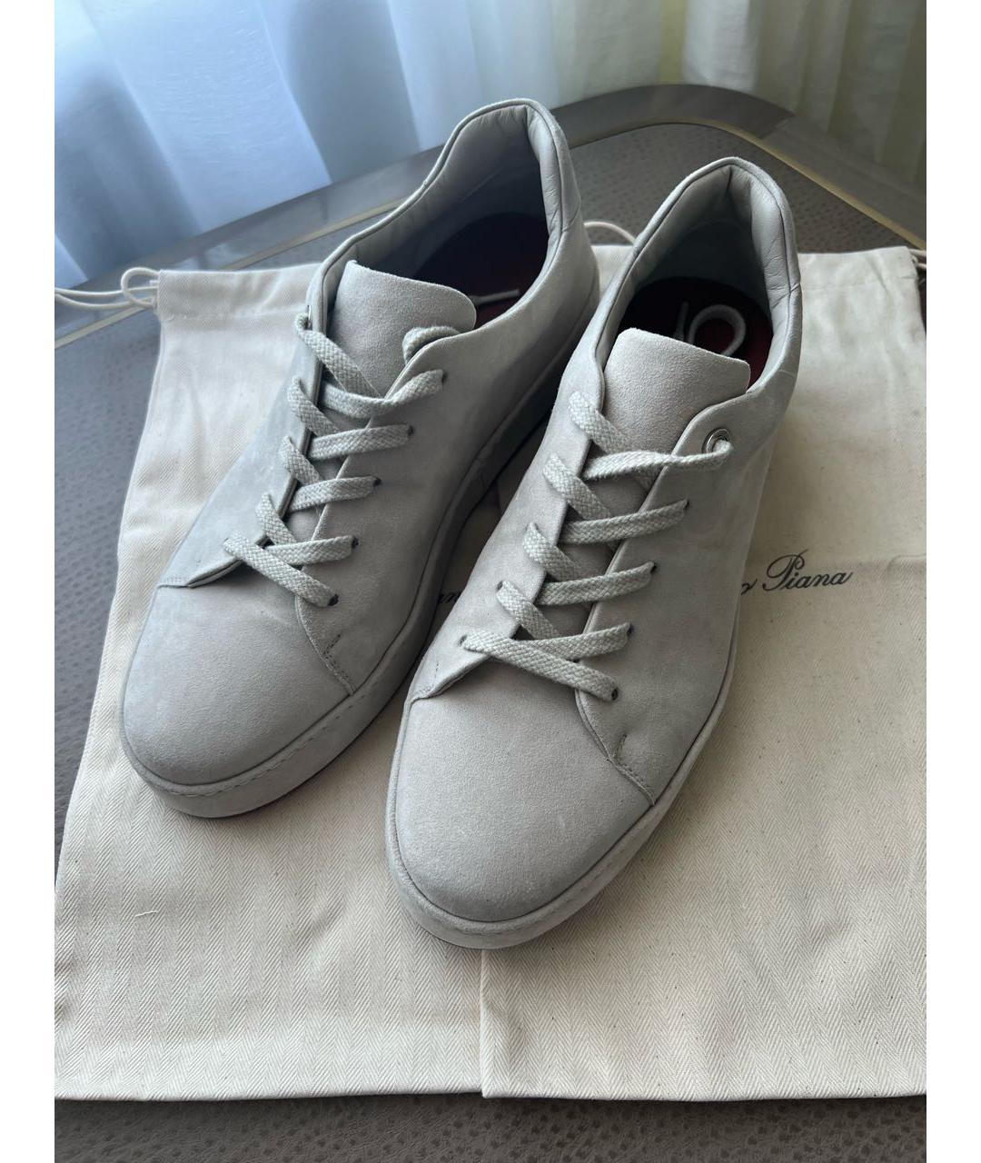 LORO PIANA Серые замшевые кеды, фото 3