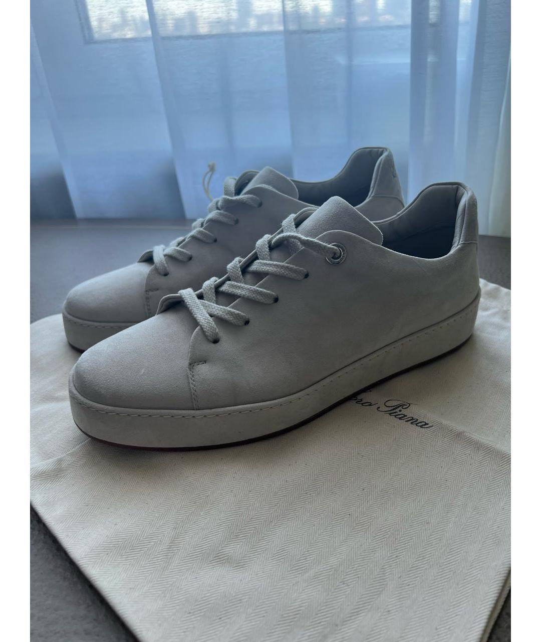 LORO PIANA Серые замшевые кеды, фото 2