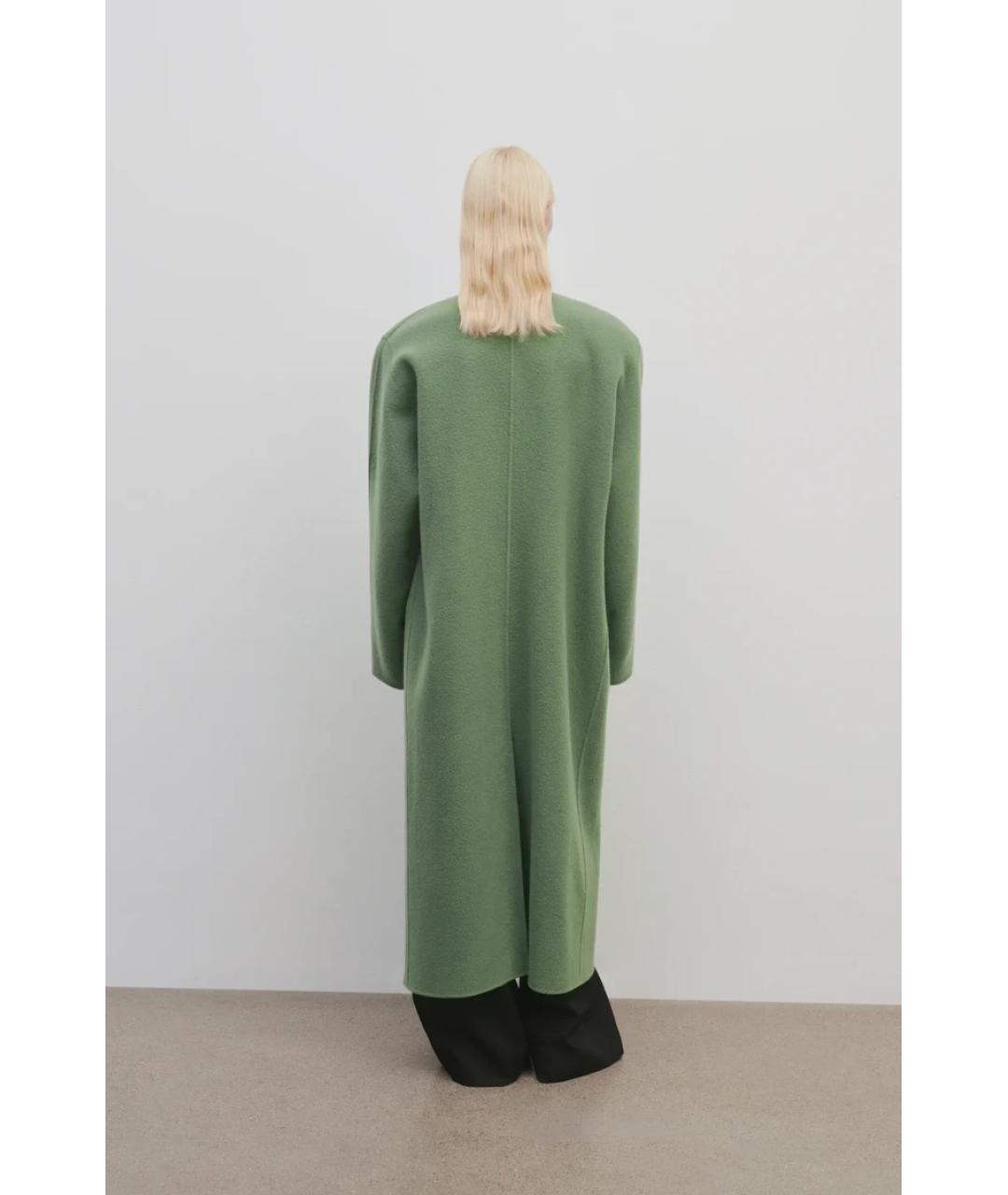 THE ROW Зеленые кашемировое пальто, фото 4
