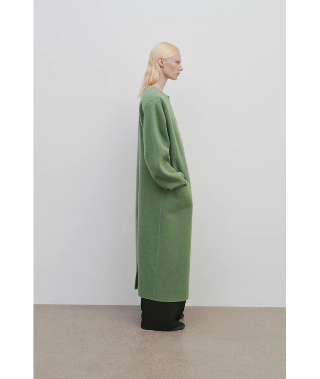 THE ROW Зеленые кашемировое пальто, фото 3
