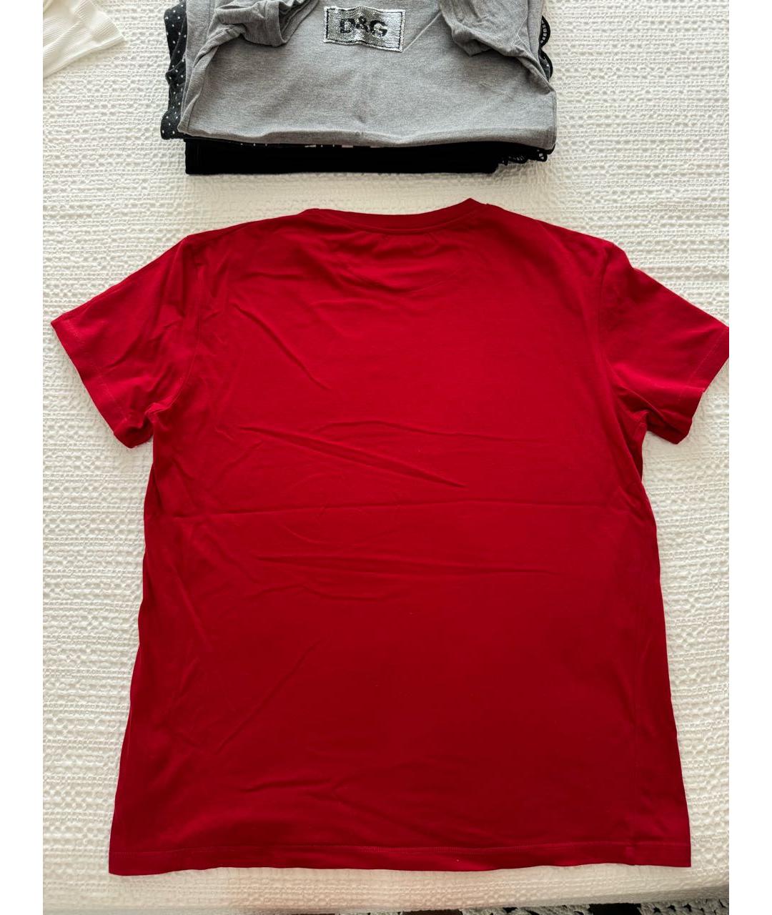 VALENTINO Красная хлопковая футболка, фото 2