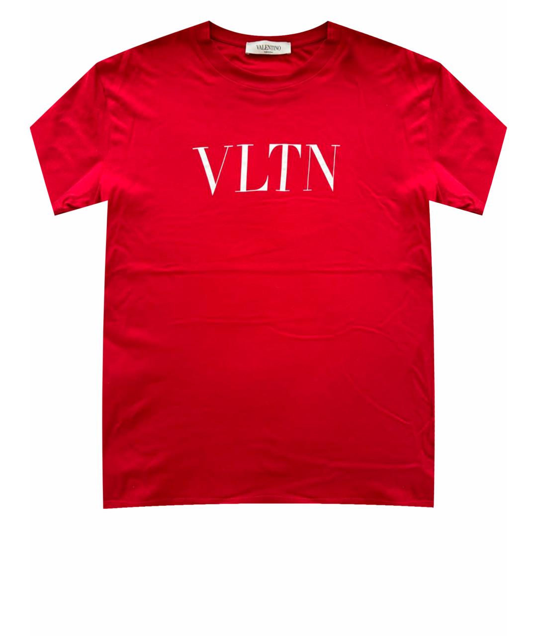 VALENTINO Красная хлопковая футболка, фото 1